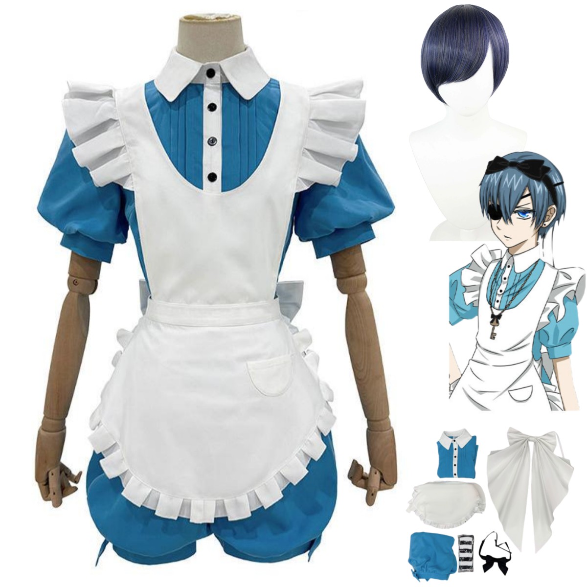 Men'S Accessories With Suits - Anime Ciel Phantomhive Smile Cosplay Costume