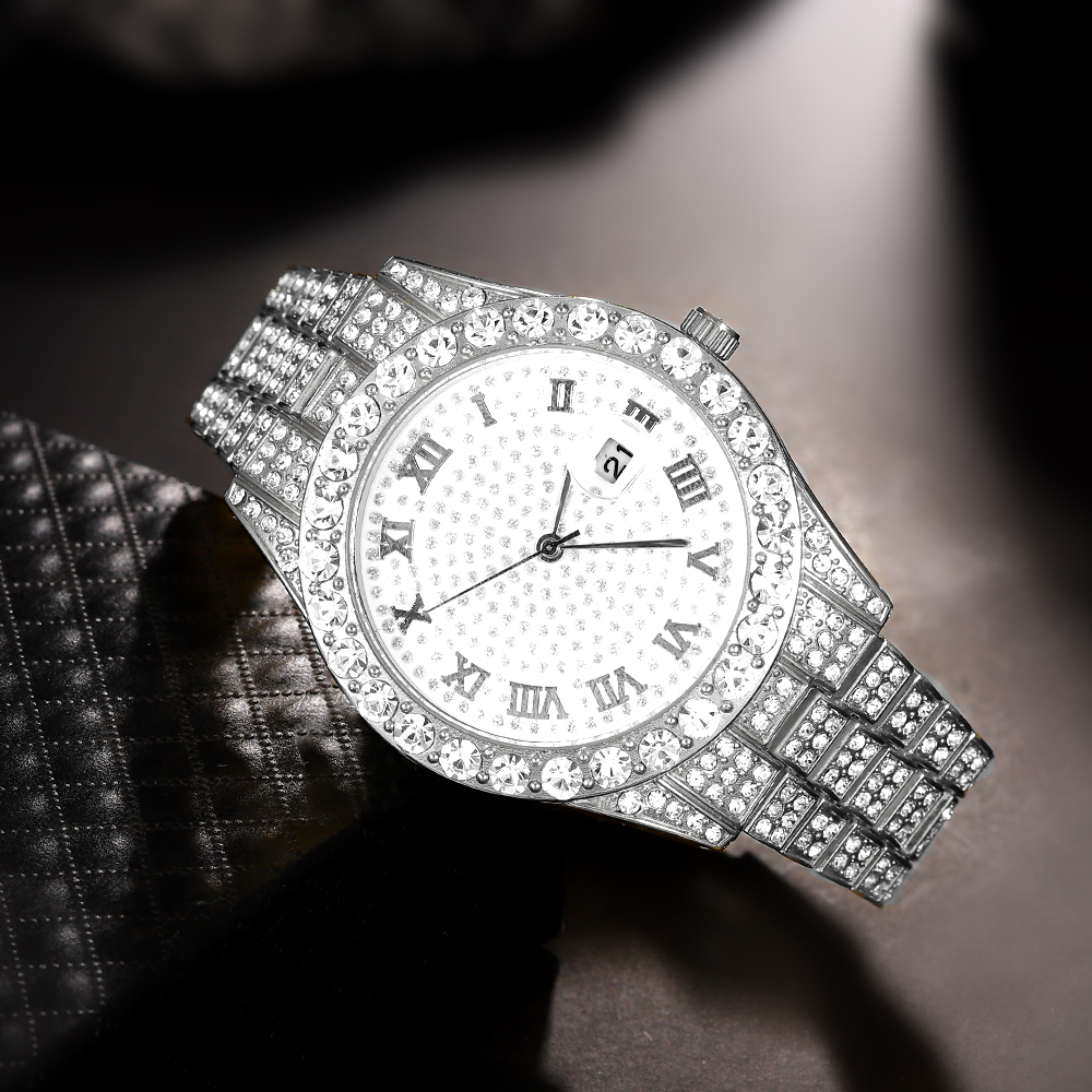 1 Hip-hop Full Diamond Silver  - Quality Men'S Accessories reseña y precio