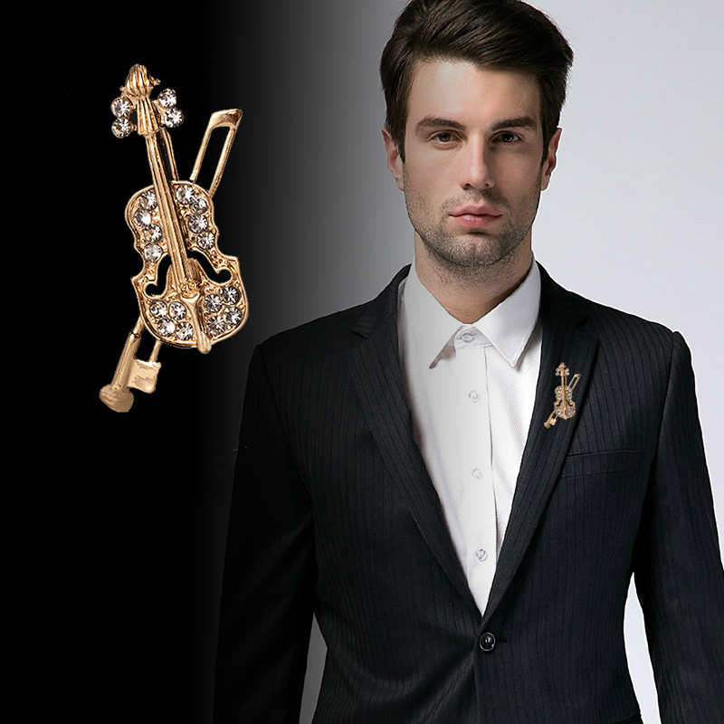 Crystal Violin Brooch Jewelry  - Quality Men'S Accessories reseña y precio