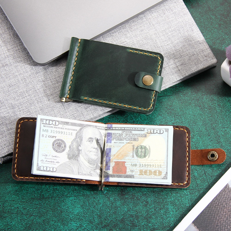 Crazy Horse Leather Money Clip - Money Clip Slim reseña y precio