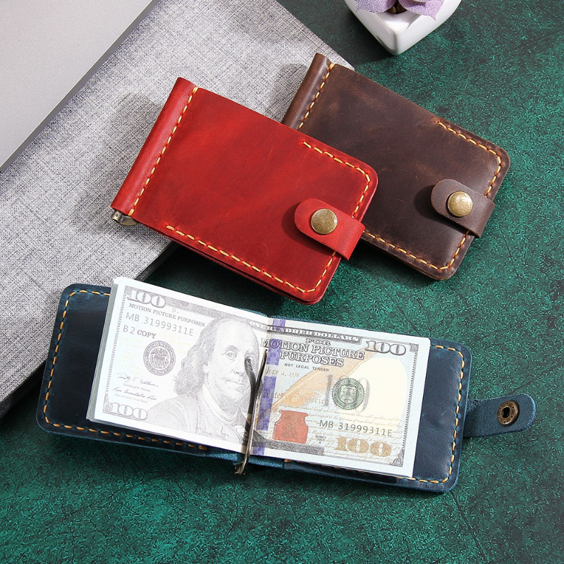 Crazy Horse Leather Money Clip - Money Clip Slim reseña y precio