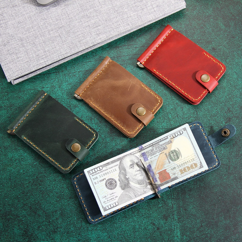 Crazy Horse Leather Money Clip - Money Clip Slim reseña y precio