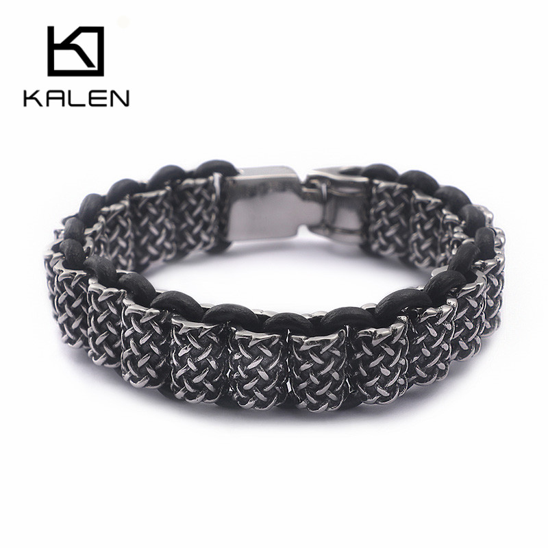 KALEN Vintage Black Leather Li - Men Accessories Bd reseña y precio