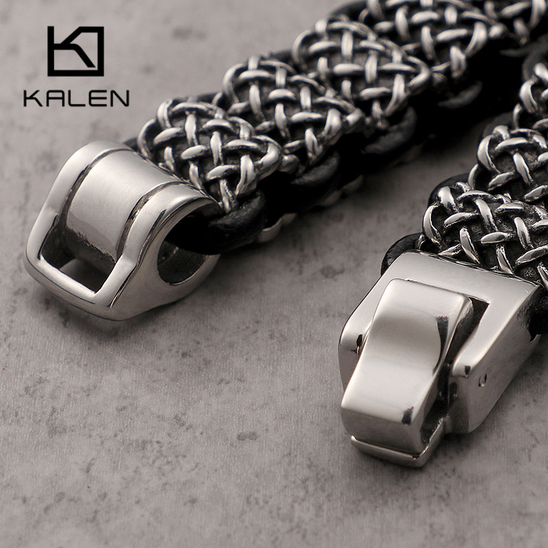 KALEN Vintage Black Leather Li - Men Accessories Bd reseña y precio