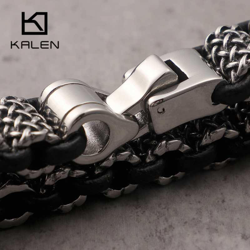 KALEN Vintage Black Leather Li - Men Accessories Bd reseña y precio