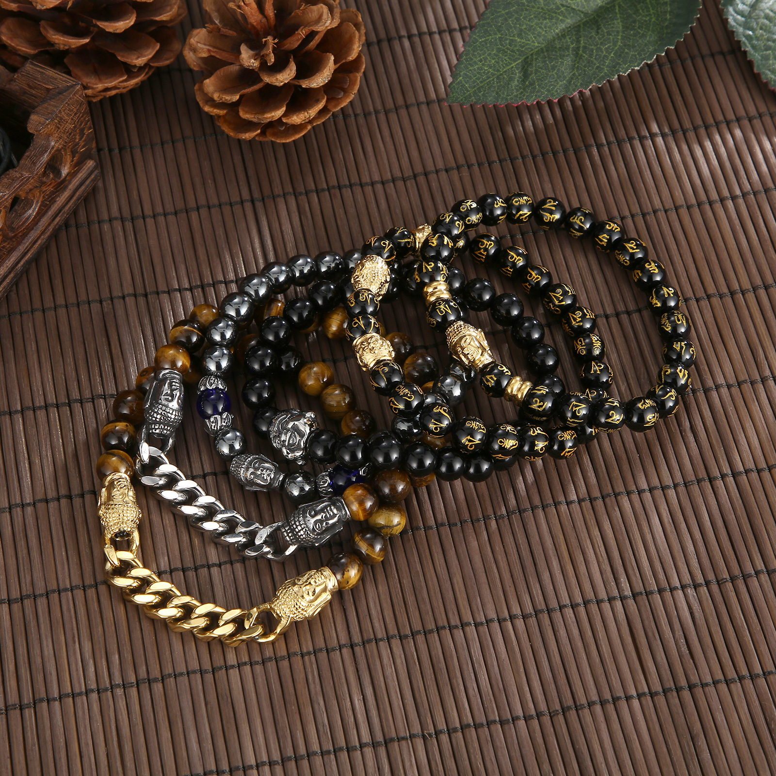 Fongten Religious Buddha Head  - Men Accessories Bd reseña y precio