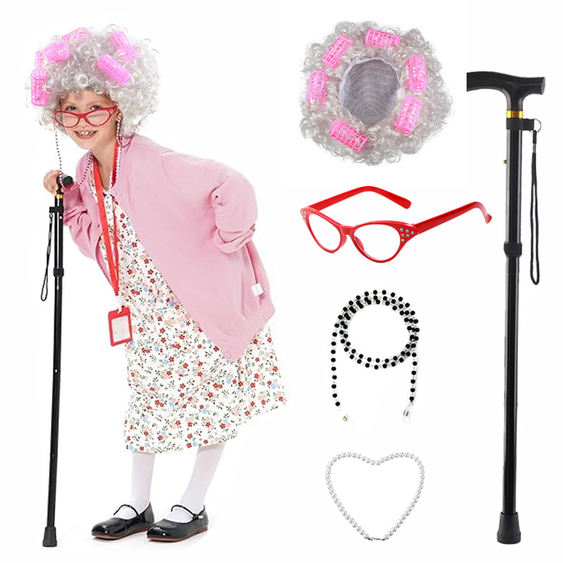 5 Pieces Old Lady Costume Set  - Men'S Accessories In The 1920S reseña y precio