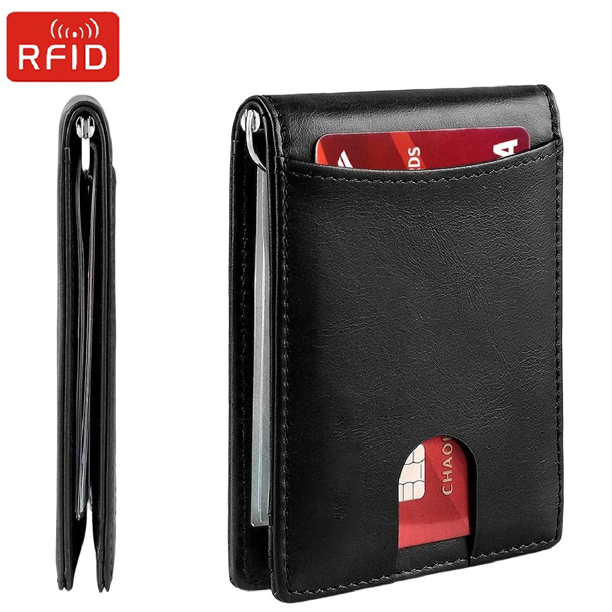 RFID Business Card Holder Men  - Money Clip Slim reseña y precio