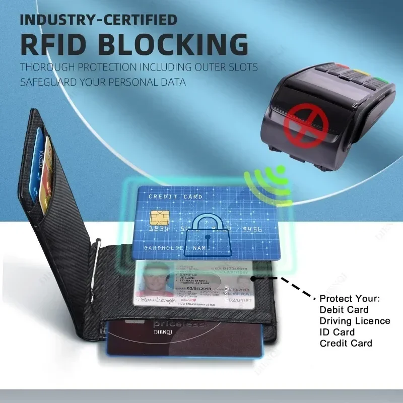 RFID Business Card Holder Men  - Money Clip Slim reseña y precio