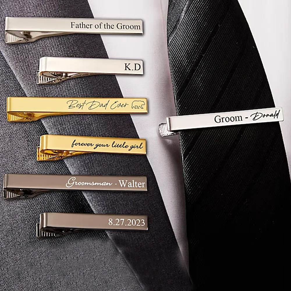 New Custom Carved Name Tie Cli - Quality Men'S Accessories reseña y precio