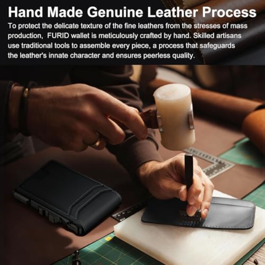 Genuine Leather Wallet for Men - Money Clip Slim reseña y precio
